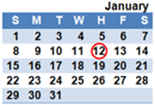 January 2012 Calendar