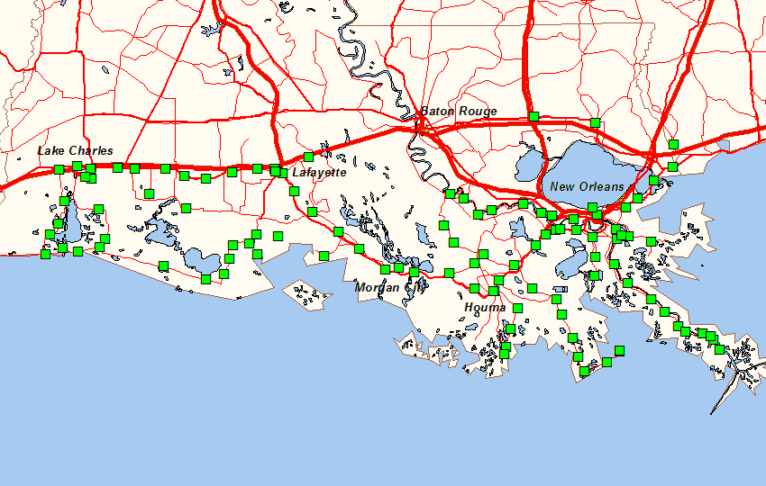 south louisiana map