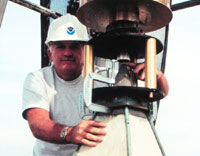 NGS Employee Dave Crockett atop Washington Monument