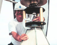NGS Employee Dave Doyle (ret.) atop Washington Monument