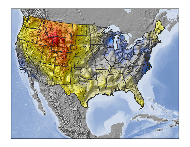 Difference between GEOID18 and GEOID12B in CONUS