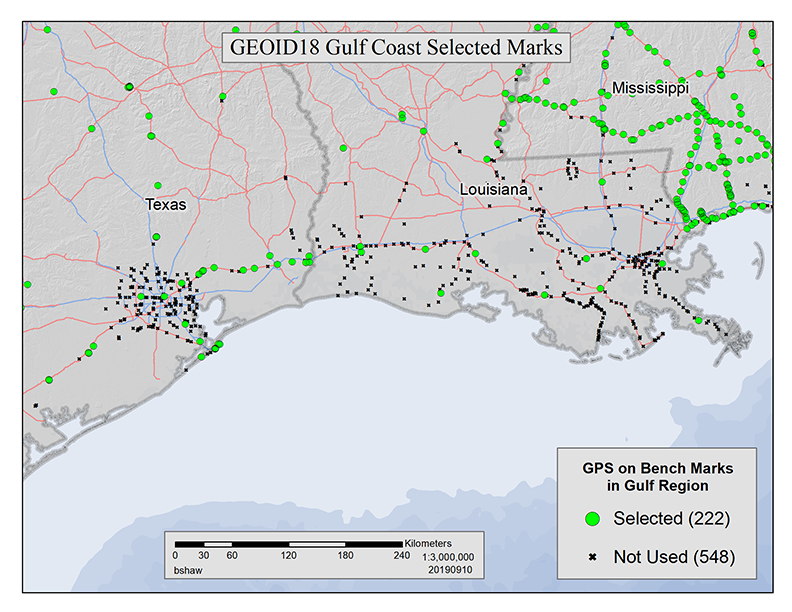 GEOID18 Gulf Coast marks