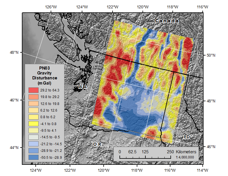 map of Gravity Disturbance using Quantile Classification