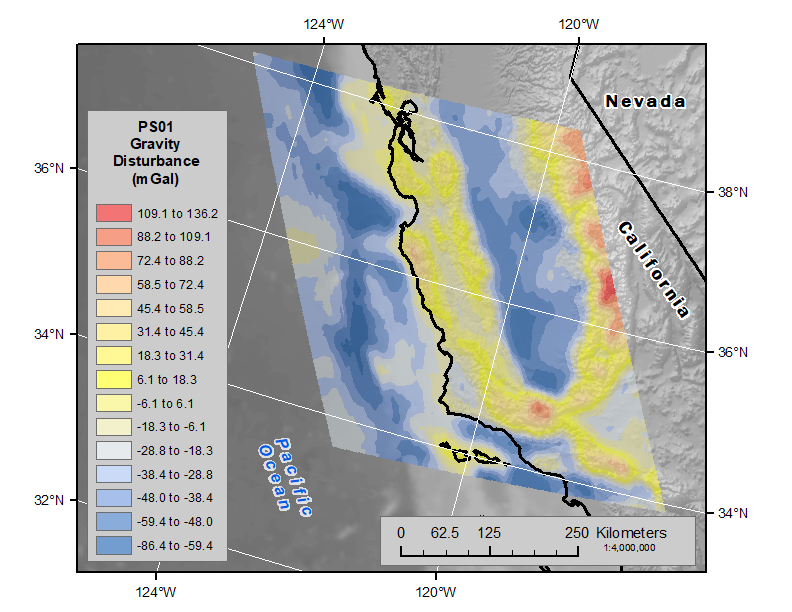 map of Gravity Disturbance using Quantile Classification