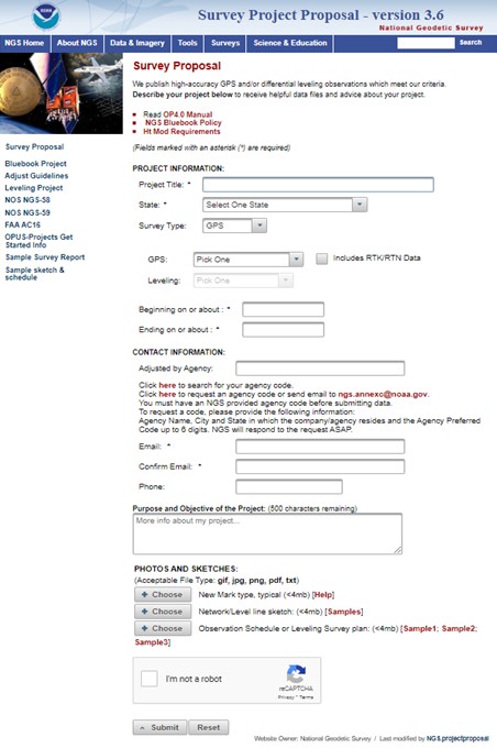 The NGS Survey Project Proposal Form