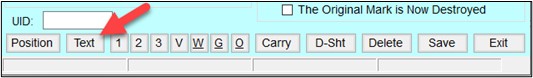 Click on the [Text} button to add descriptive text to a mark