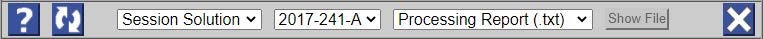 The Show File selection bar providing access to all processing output