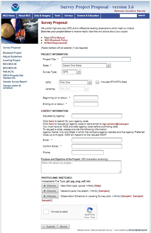 NGS Survey Project Proposal Form