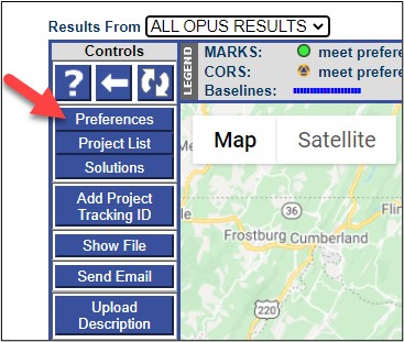 Location of the Preferences button on the OP Manager's Page