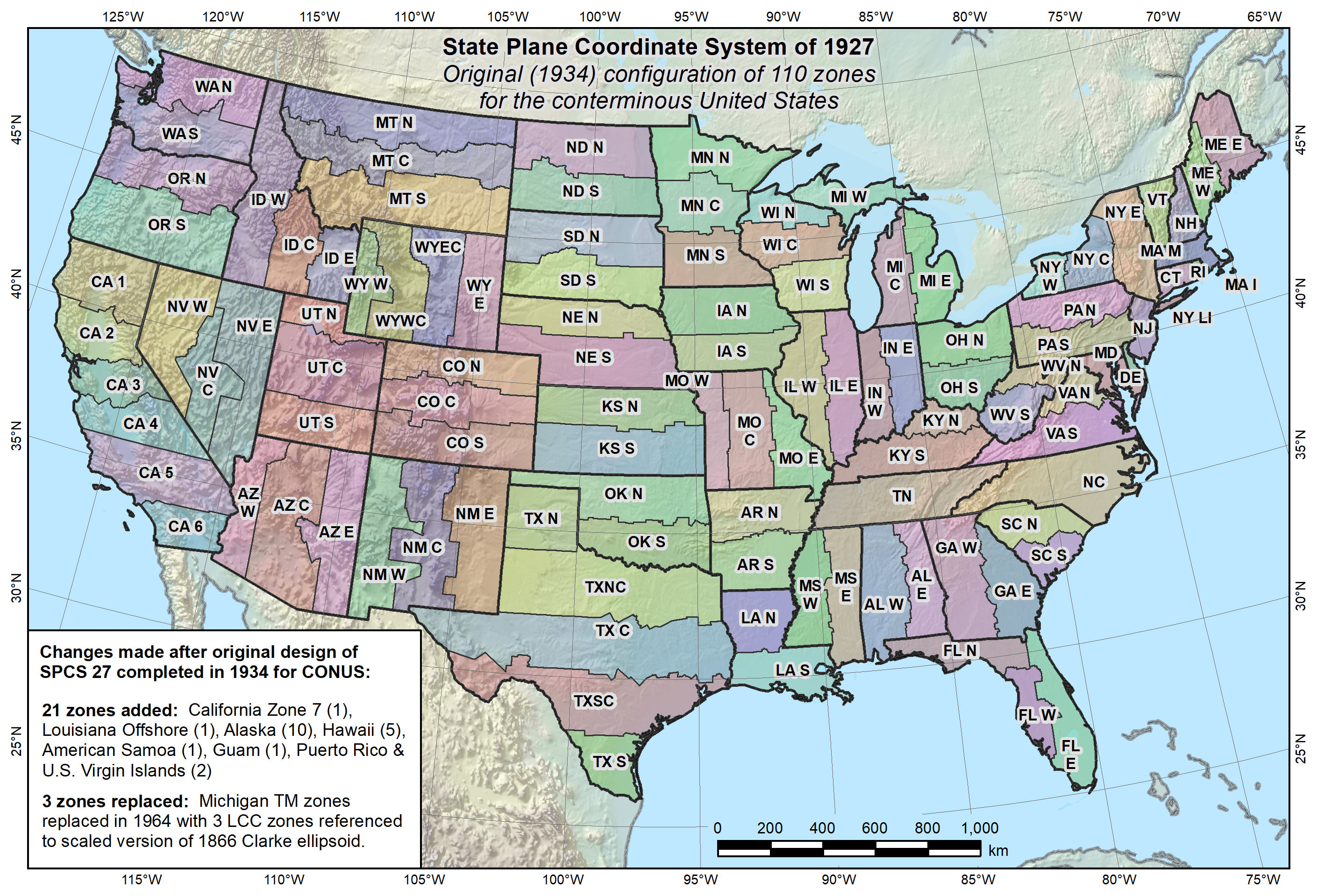 Maps State Plane Coordinate Systems Spcs Tools National